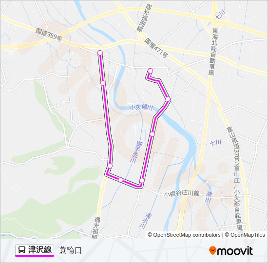 津沢線 Bus Line Map