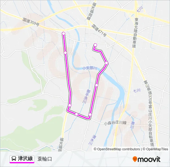 津沢線 Bus Line Map