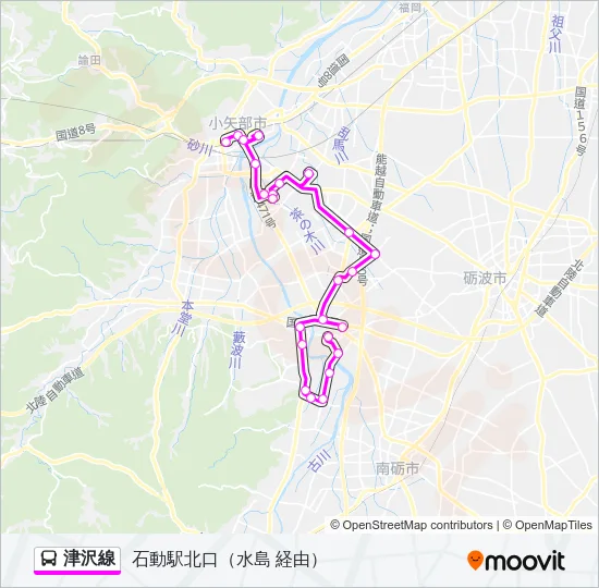 津沢線 Bus Line Map