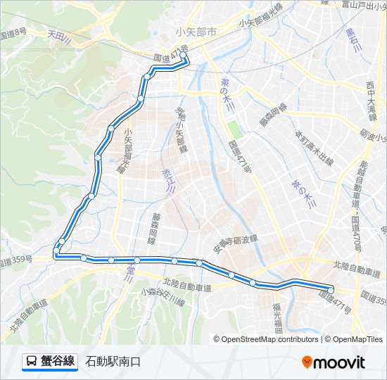 蟹谷線 バスの路線図