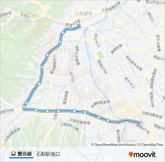 蟹谷線 バスの路線図