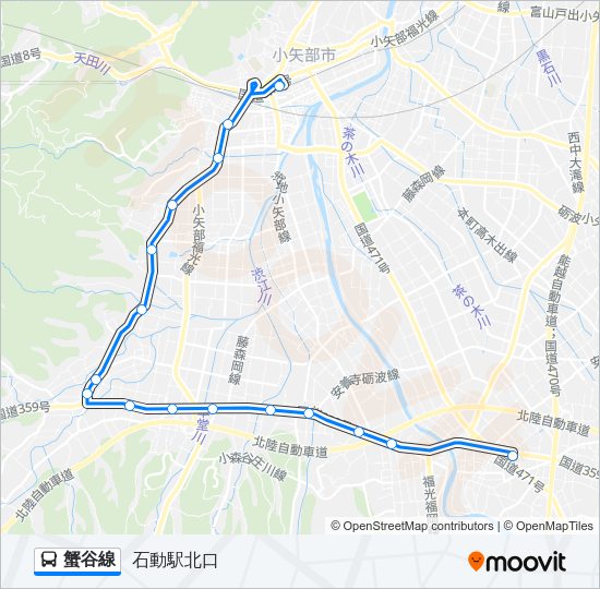 蟹谷線 Bus Line Map