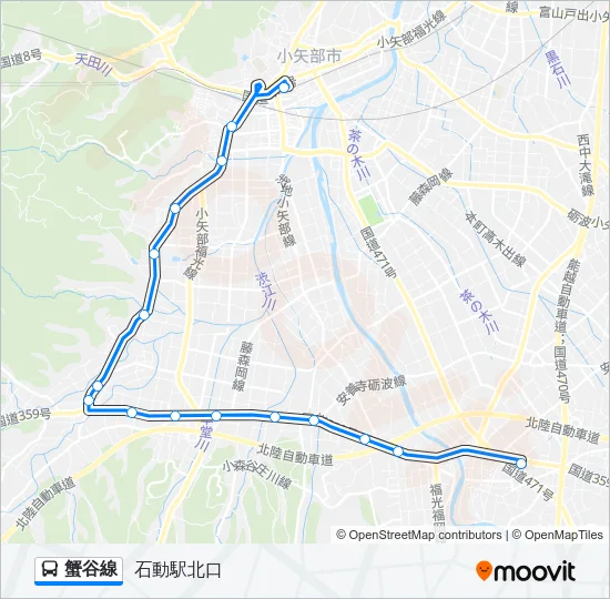 蟹谷線 バスの路線図