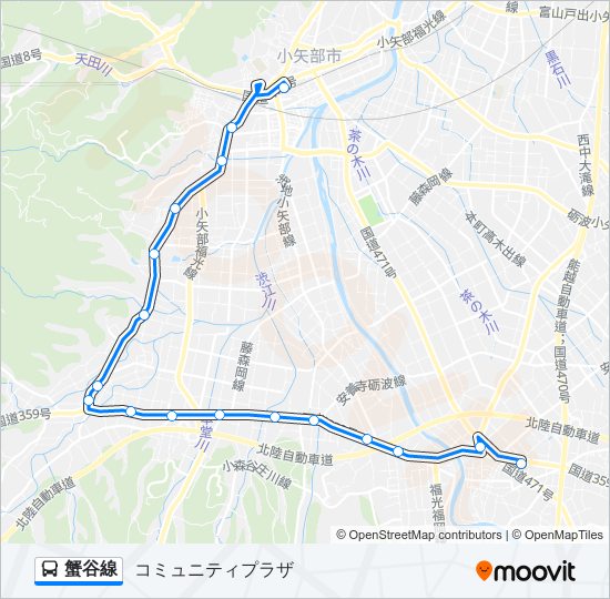 蟹谷線 バスの路線図