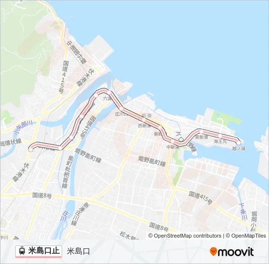 米島口止 Light Rail Line Map