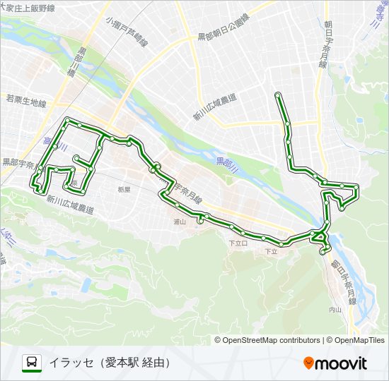 07　愛本本線（イラッセ行き） バスの路線図