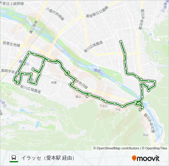 07　愛本本線（イラッセ行き） Bus Line Map