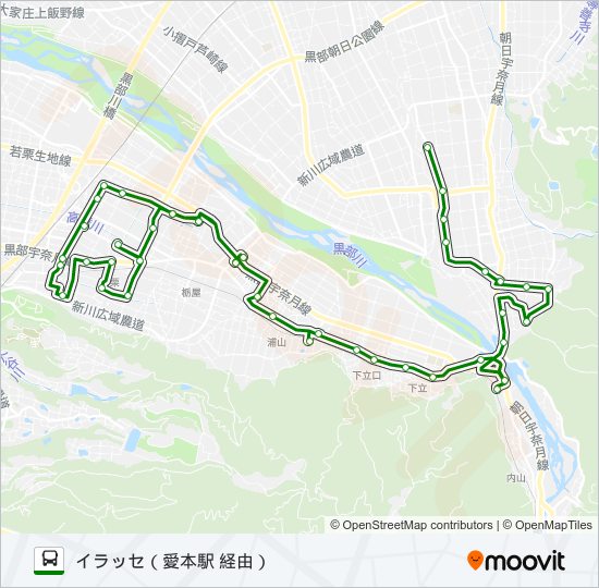 07　愛本本線（イラッセ行き） バスの路線図