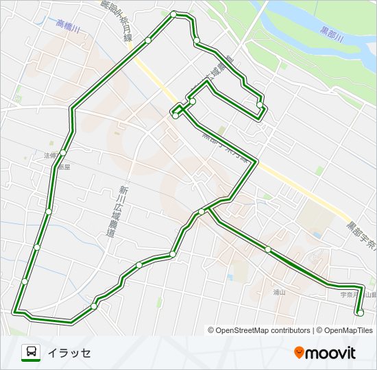 07　栃屋大橋循環線（右回り） バスの路線図