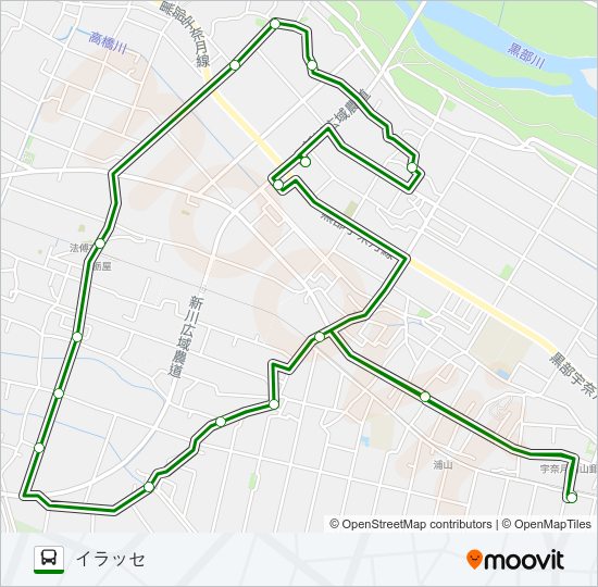 07　栃屋大橋循環線（左回り） Bus Line Map