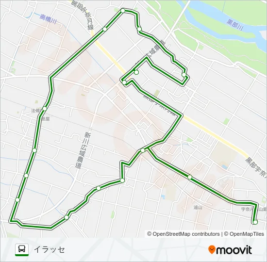 07　栃屋大橋循環線（左回り） Bus Line Map