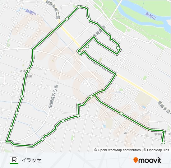 07　栃屋大橋循環線（左回り） バスの路線図