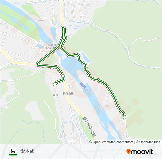 07　栗虫連絡線（愛本駅行き） Bus Line Map