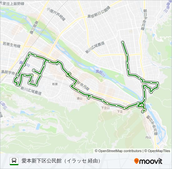 07　愛本本線（愛本新下区公民館行き） バスの路線図