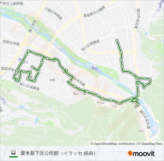 07　愛本本線（愛本新下区公民館行き） bus Line Map