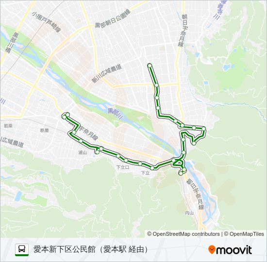 07　愛本サポート便（愛本新下区公民館行き） バスの路線図