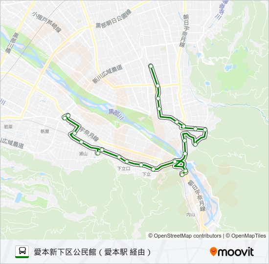 07　愛本サポート便（愛本新下区公民館行き） バスの路線図