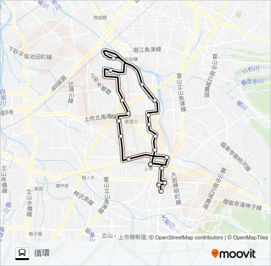 宮川線（循環線） バスの路線図