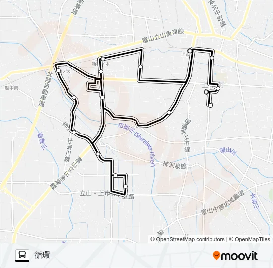 弓庄線（循環線） バスの路線図