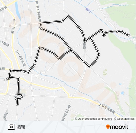 南加積線（広野中北経由　循環線） バスの路線図