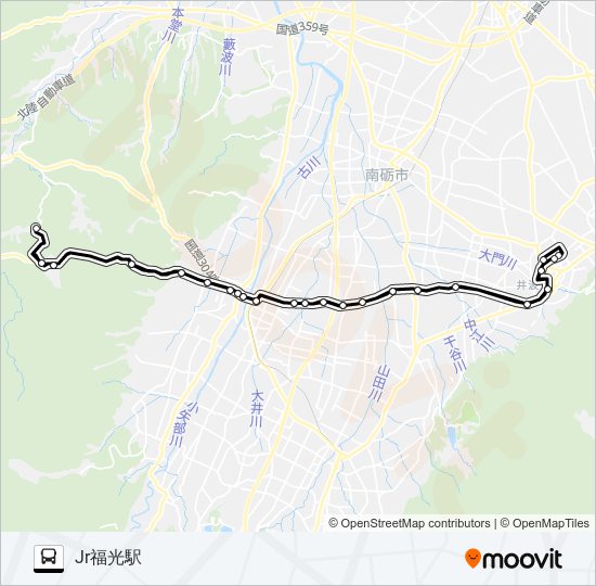 井波福光線（4便） bus Line Map