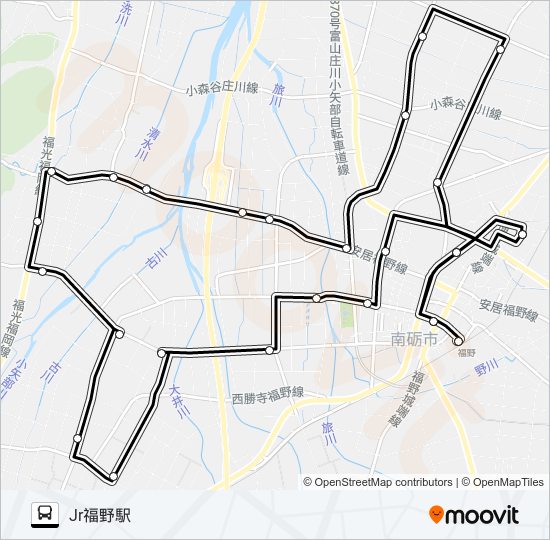 安居循環線(右回り) バスの路線図