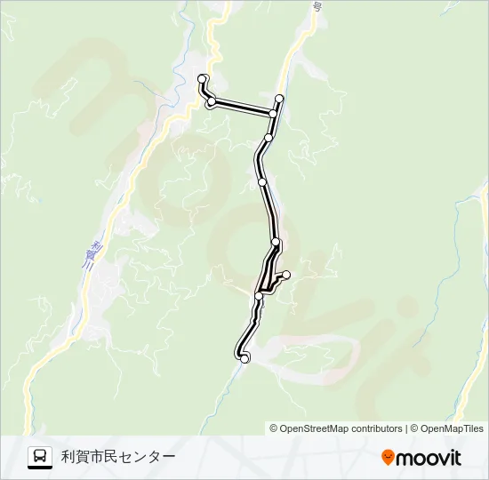 村内線（百瀬方面1便） バスの路線図