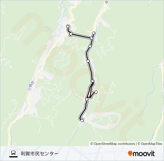 村内線（百瀬方面1便） bus Line Map