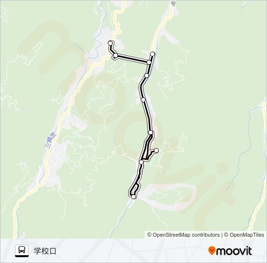 村内線（百瀬方面2便） バスの路線図