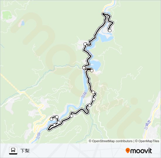 祖山線（下梨方面1便） バスの路線図