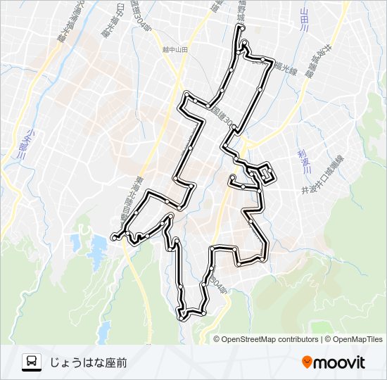 城端西回り線（4-5便） bus Line Map