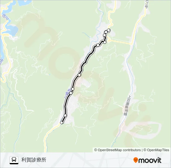村内線（上利賀方面1便） バスの路線図