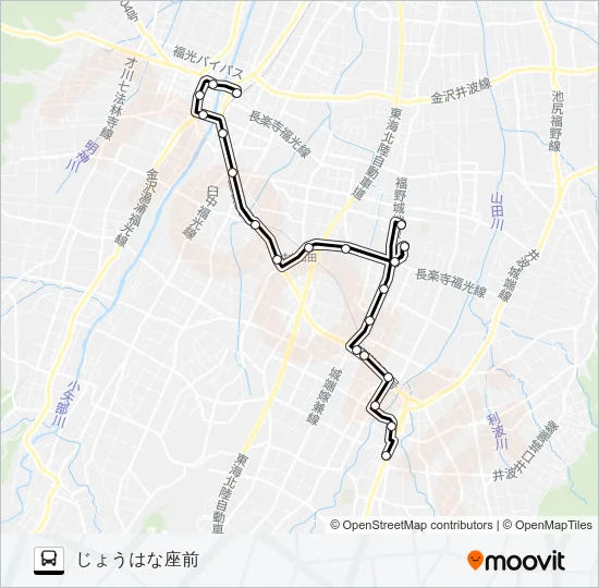 南砺中央病院線(城端方面) バスの路線図
