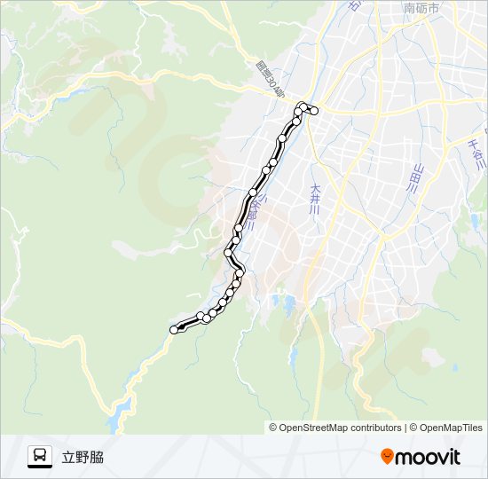 立野脇線（立野脇方面1便） bus Line Map