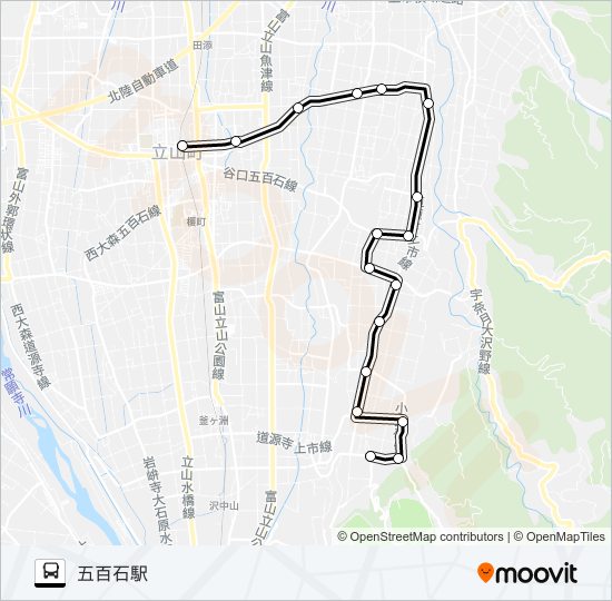 吉峰（上末→五百石駅） バスの路線図