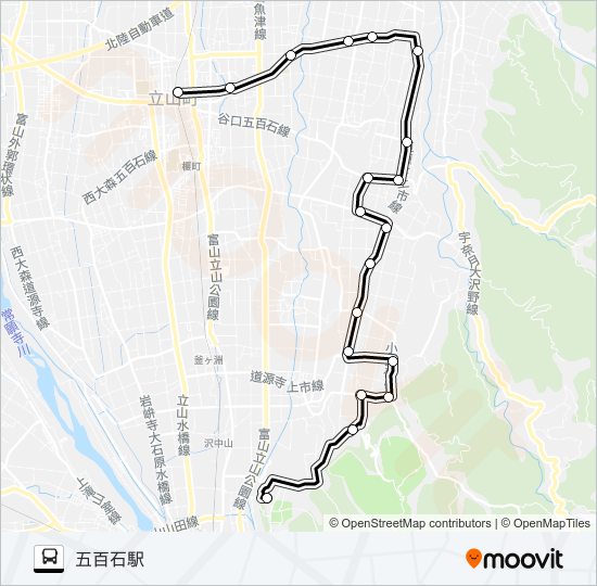 吉峰（吉峰→五百石駅） bus Line Map