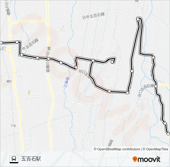 伊勢屋（白岩→五百石駅） バスの路線図