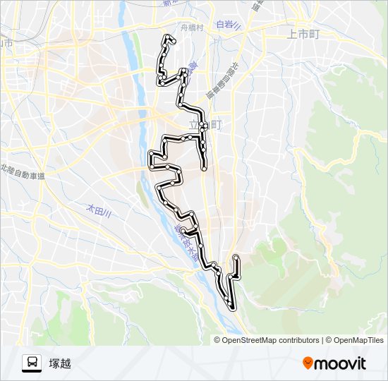 利田・大森（吉峰→塚越） バスの路線図