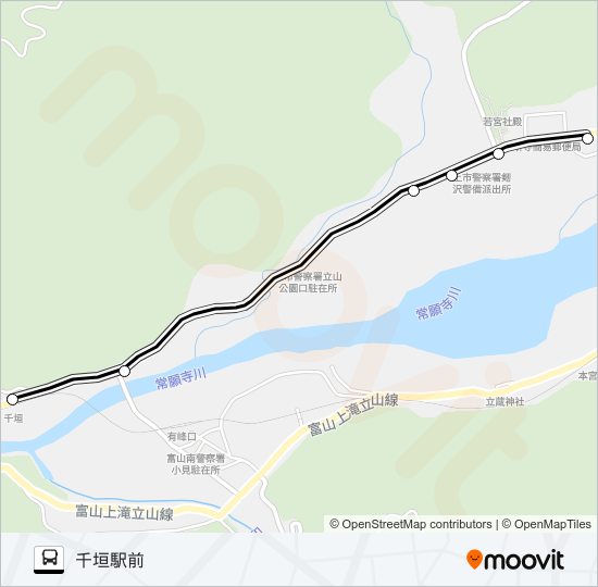 芦峅寺（芦峅寺→千垣駅前） bus Line Map