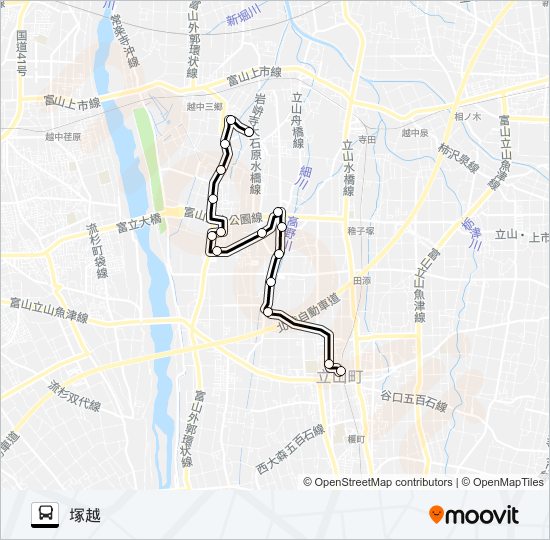 利田・大森（五百石駅西口→塚越） bus Line Map