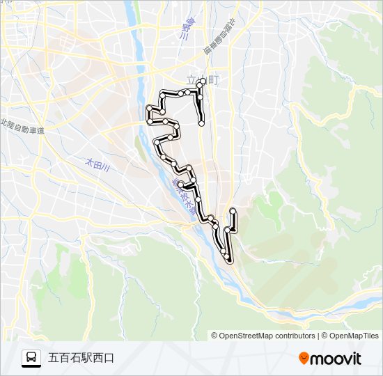 利田・大森（吉峰→五百石駅西口） bus Line Map