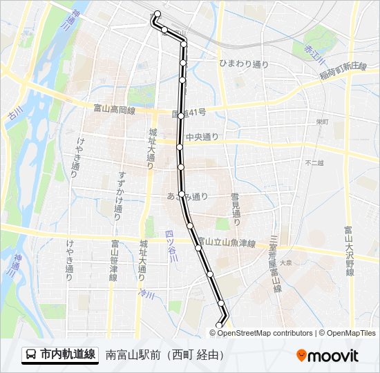 市内軌道線 の路線図