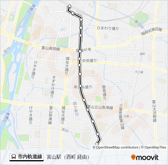 市内軌道線 の路線図