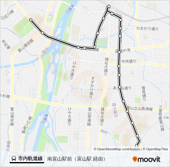 市内軌道線 の路線図