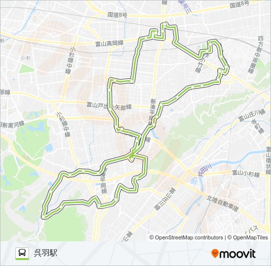 老田・古沢・池多ルート（三熊便） Bus Line Map