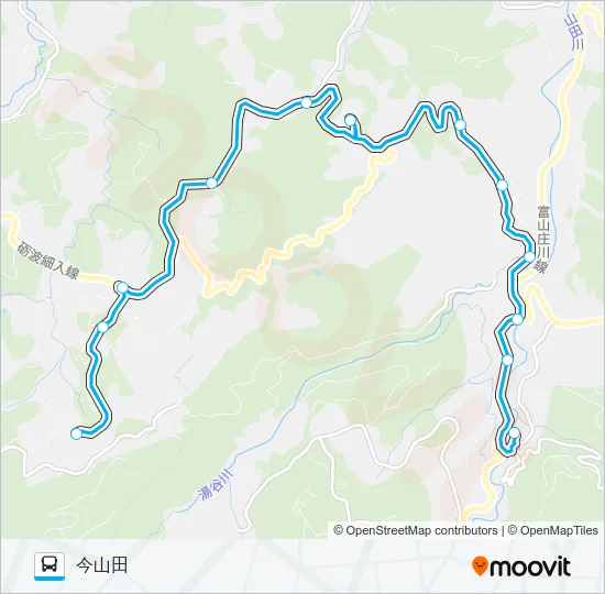 清水線（今山田行き） バスの路線図