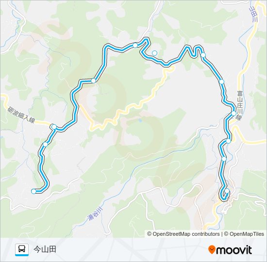 清水線（今山田行き） バスの路線図
