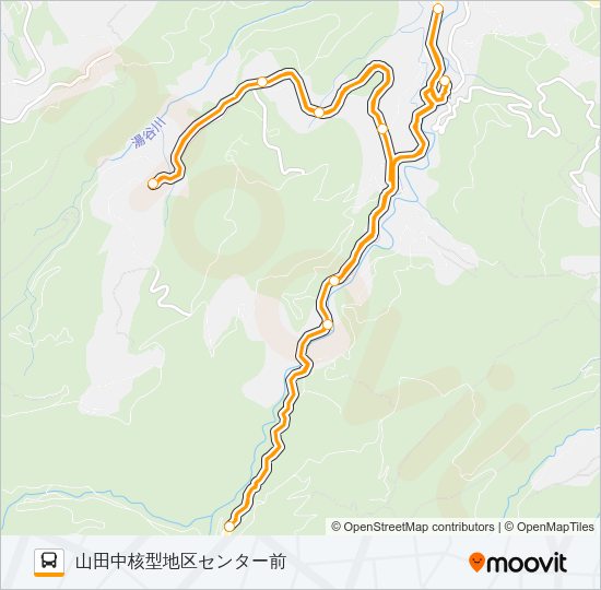 谷・牛岳温泉スキー場線（1便） の路線図