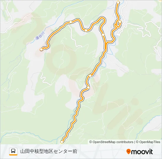 谷・牛岳温泉スキー場線（2～4便） バスの路線図
