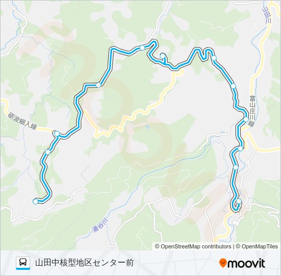 清水線（山田中核型地区センター前行き） Bus Line Map
